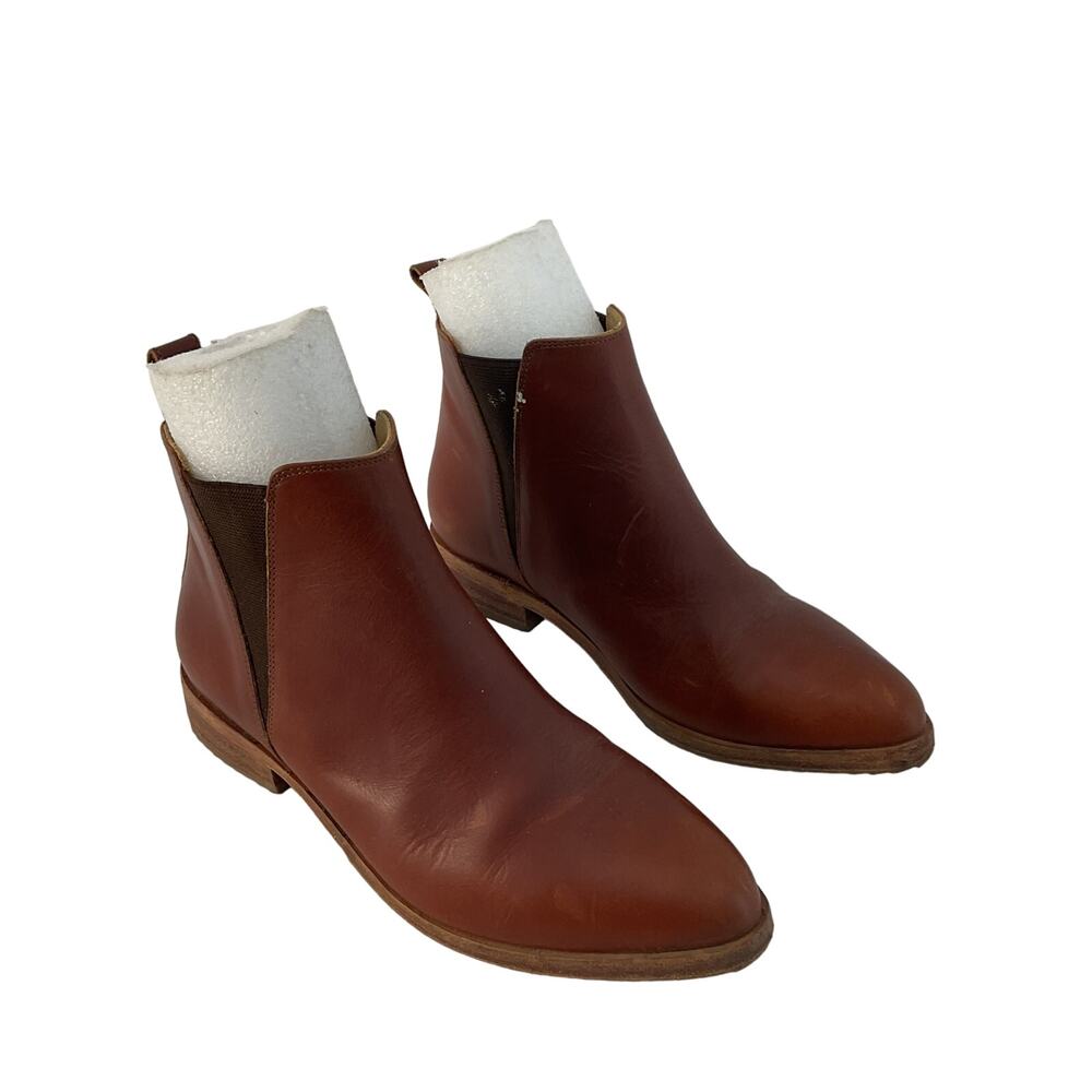 Nisolo Chestnut Brown Leather Chelsea Ankle Boots 7.5